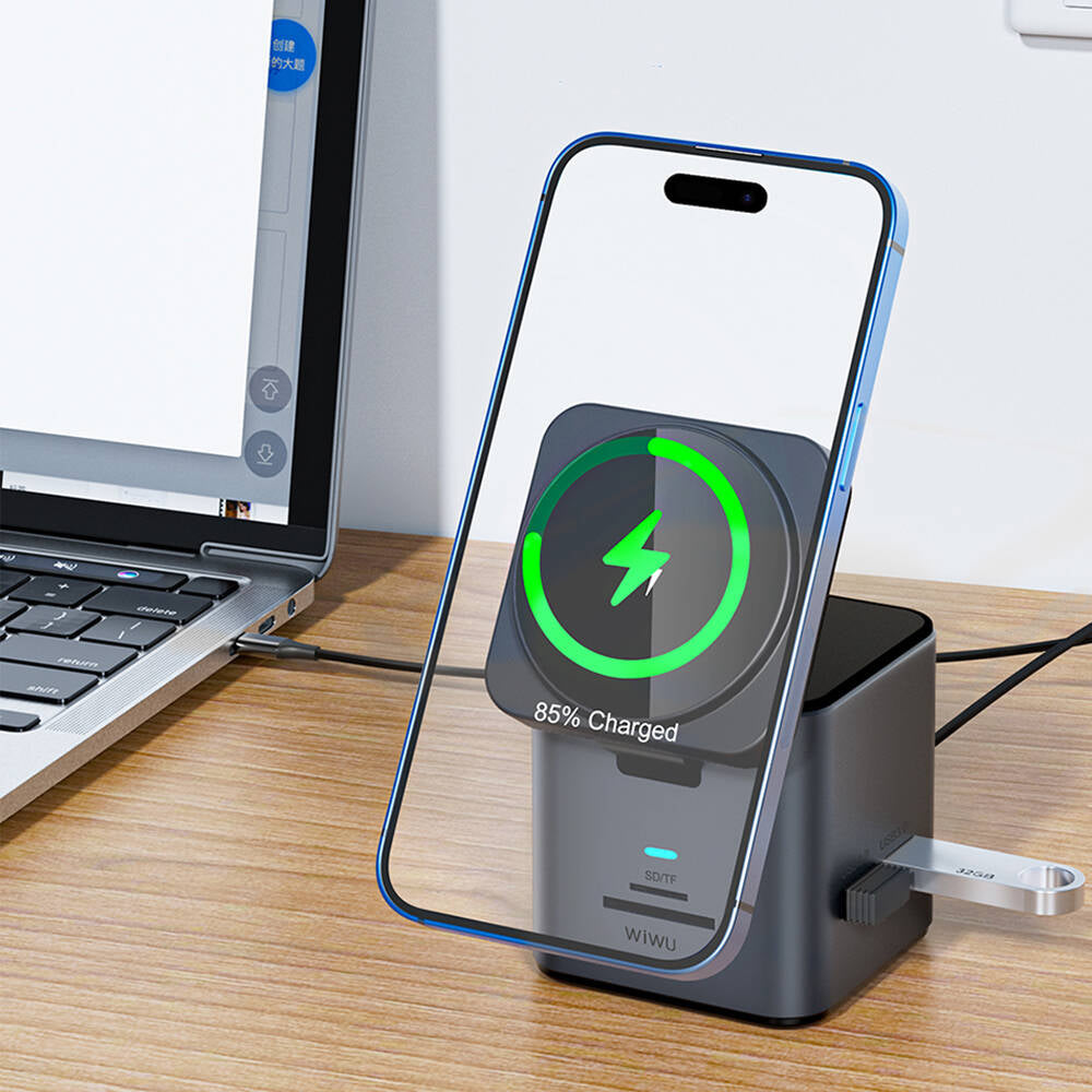 9in1 Magsafe PD Şarj Standı 100W Hub USB 3.0 SD/TF HDMI RJ45