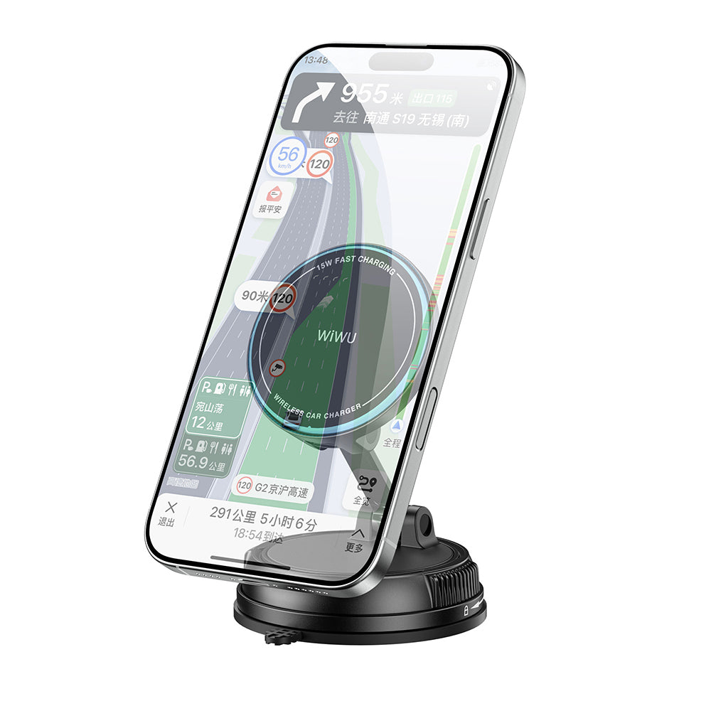 CH-326 Magsafe Uyumlu 360° Dönebilen Vakumlu Araç Telefon Tutucu 15W
