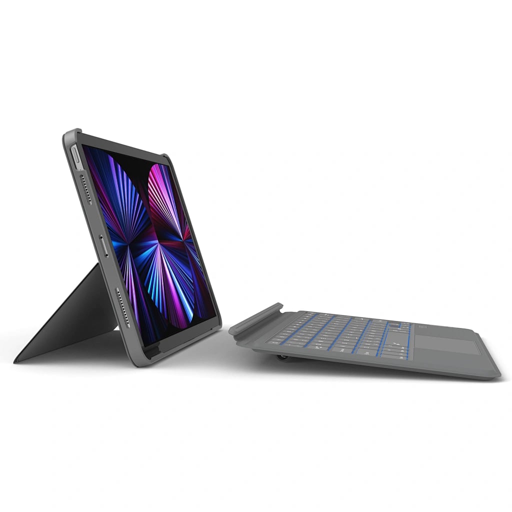 Combo LED Işıklı Magnetik Standlı Klavyeli iPad Kılıfı