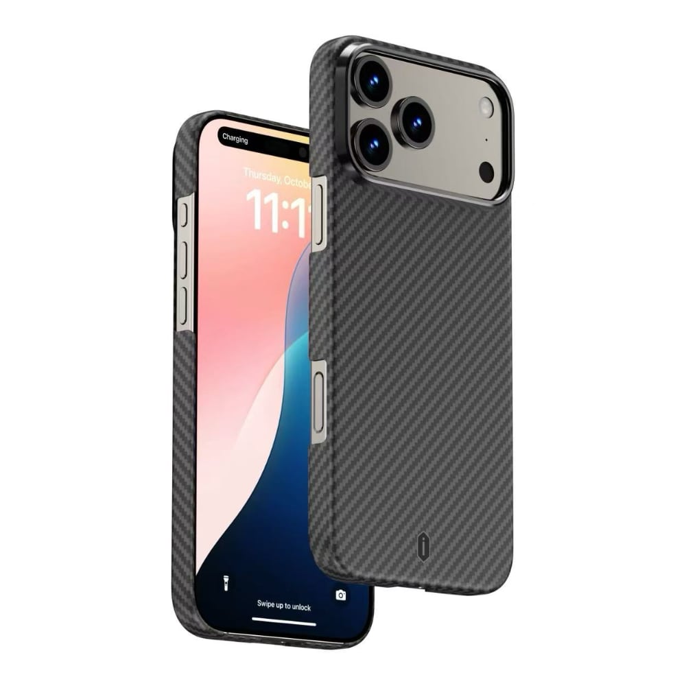 DCC-206 Magsafe Uyumlu Aramid Fiber Karbon iPhone 17 Pro Kılıf