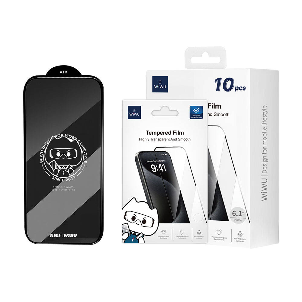 GT-008 Polimer Oleofobik iPhone 15 Pro Ekran Koruyucu 10'lu