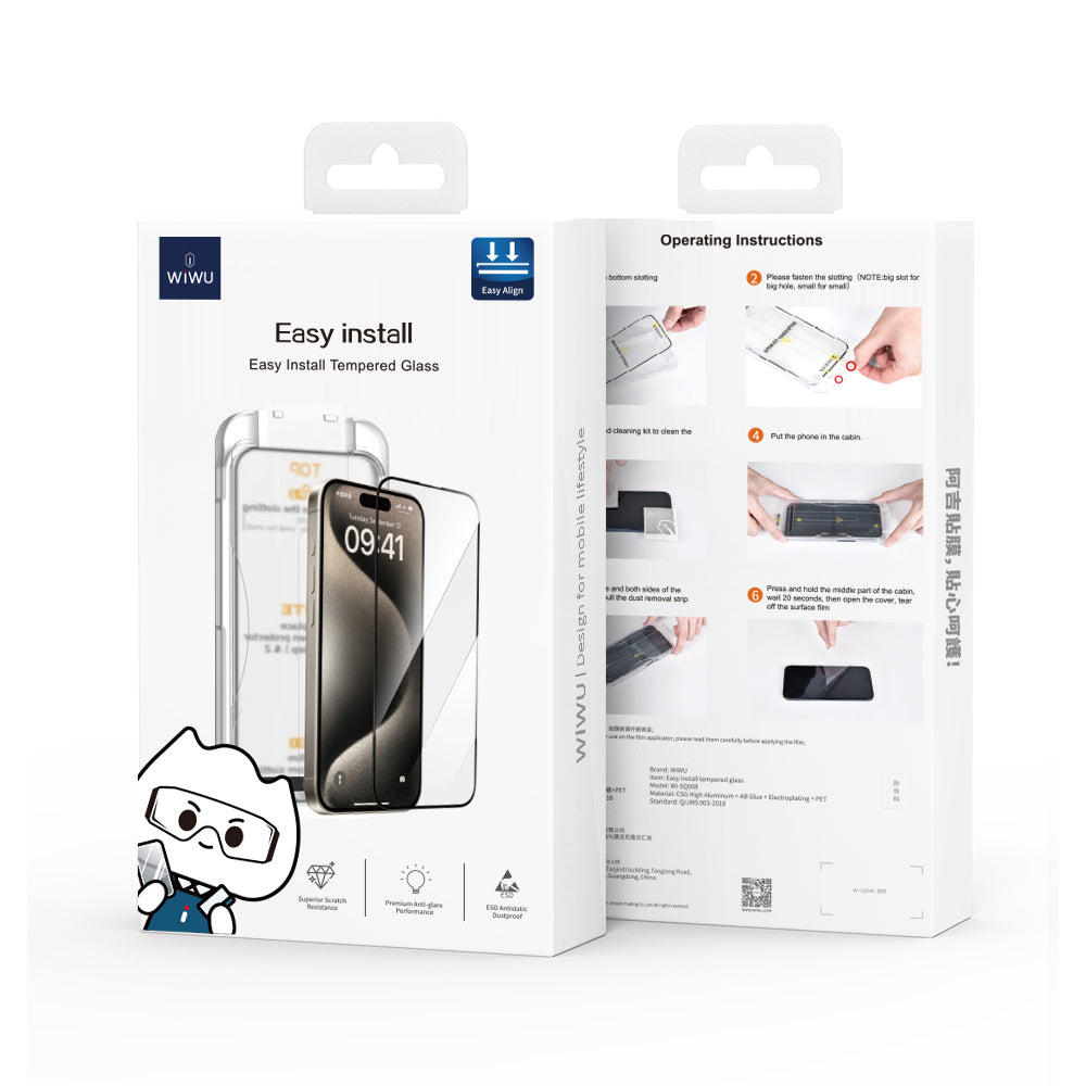 iPhone 12 Pro Max Wi-SQ008 Easy Install Temperli Cam Ekran Koruyucu