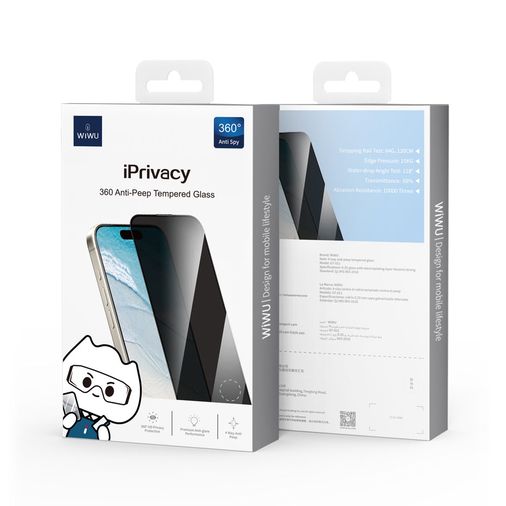 iPhone 13 Pro Max Wiwu GT-011 Privacy Temperli Cam Ekran Koruyucu