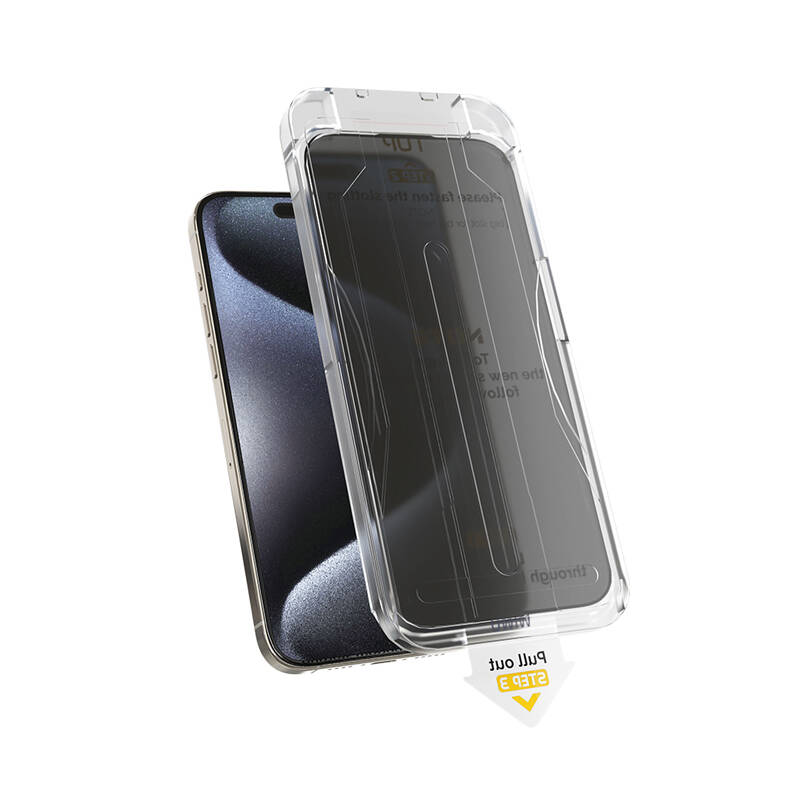 iPrivacy 360° iPhone 15 Plus Kolay Uygulamalı Temperli Ekran Koruyucu