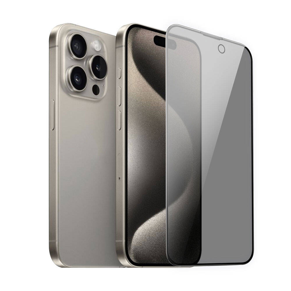 iPrivacy HD Anti-Peep iPhone 15 Pro Ekran Koruyucu