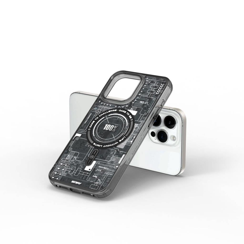 Mecha Circuit H Serisi Magsafe uyumlu Desenli iPhone 15 Pro Kılıf