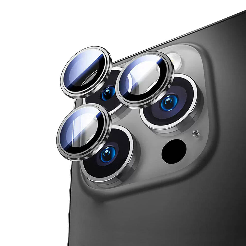 Metal Çerçeveli iPhone 15 Pro Max Kamera Lens Koruyucu
