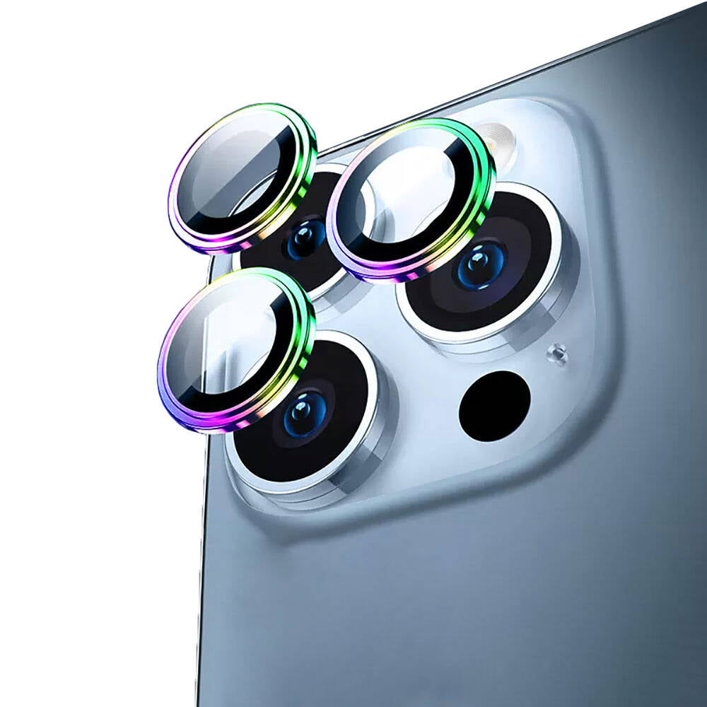Metal Çerçeveli iPhone 15 Pro Max Kamera Lens Koruyucu