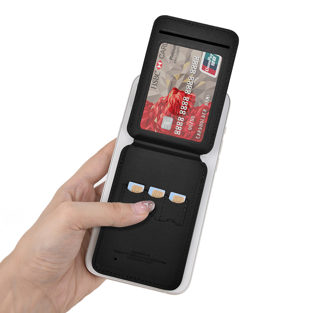 MW-005 Magsafe Uyumlu Standlı Deri Kartlık FindMy Özellikli