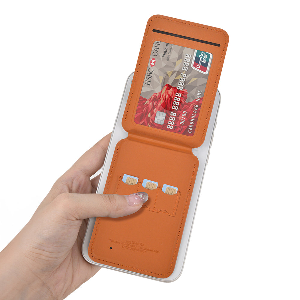 MW-005 Magsafe Uyumlu Standlı Deri Kartlık FindMy Özellikli