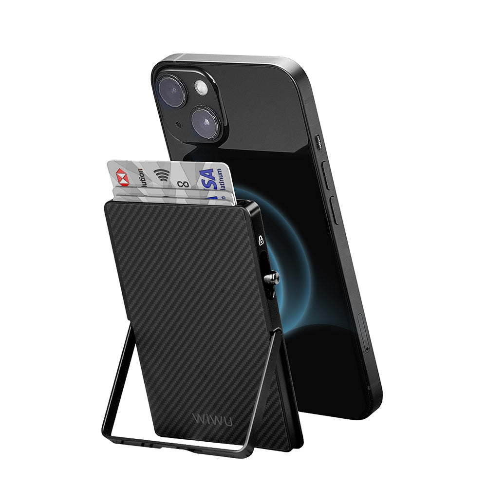 MW-007 Warriors Pop-Up Buton Aramid Fiber Standlı Magsafe Kartlık