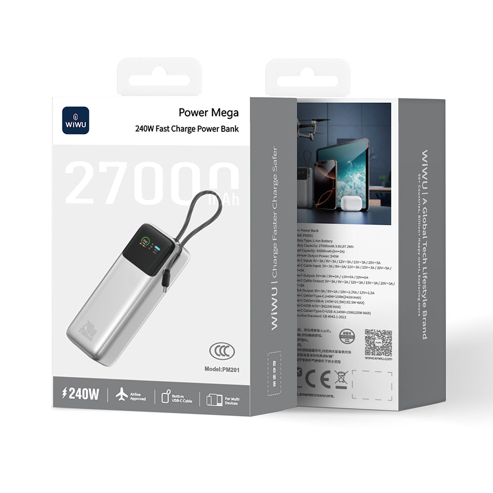 PM-201 Power Mega 27000mAh 240W PD Hızlı Şarjlı Powerbank