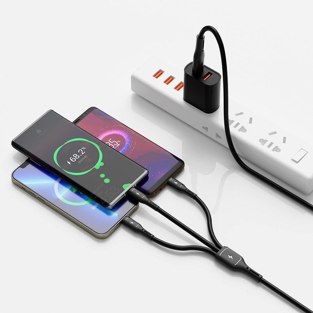 Starlink Wi-C046E 3in1 USB-A to Lightning – Type-C – Micro 60W Şarj ve Data Kablosu 1.2M