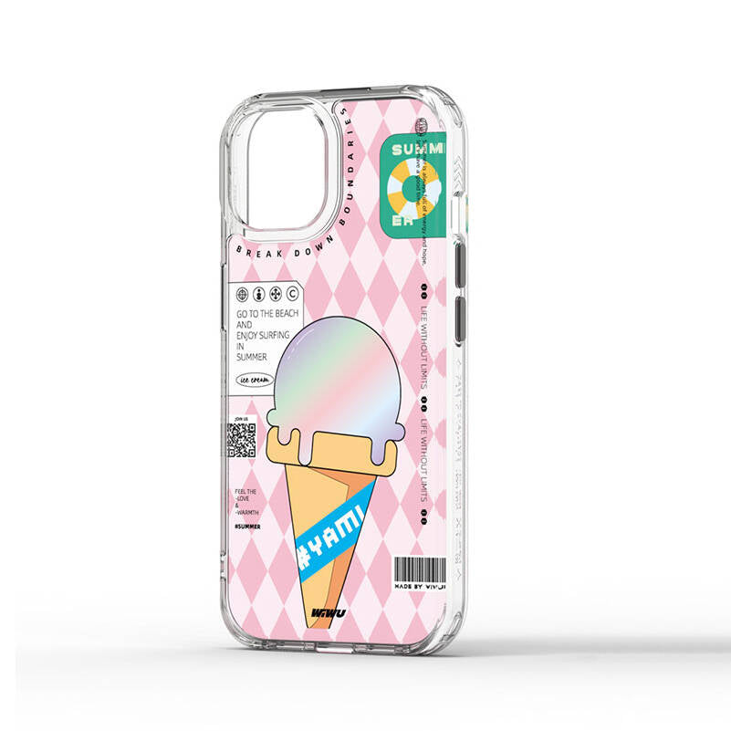 Summer Serisi Çift Katman Desenli iPhone 15 Pro Max Kılıf