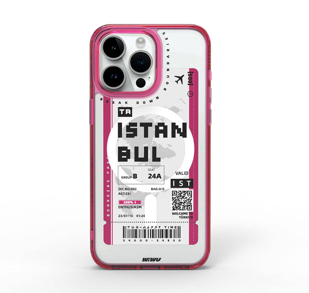 Turkey B Serisi Magsafe uyumlu Bilet Desenli iPhone 15 Pro Kılıf