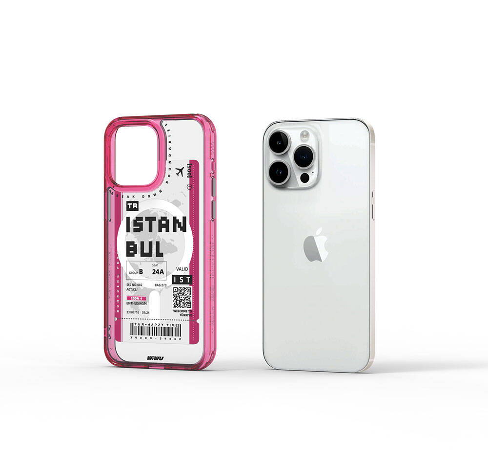 Turkey B Serisi Magsafe uyumlu Bilet Desenli iPhone 15 Pro Kılıf