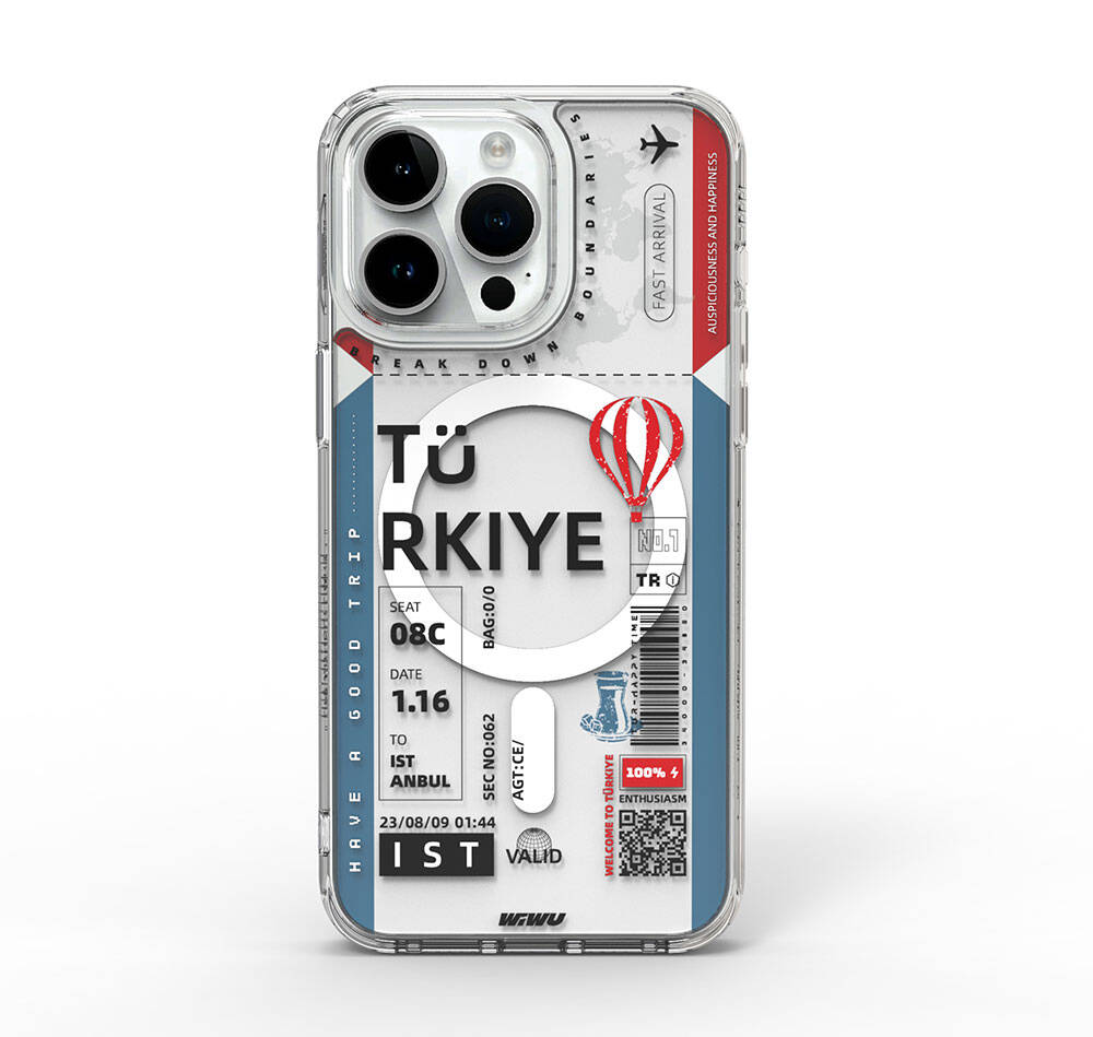 Turkey B Serisi Magsafe uyumlu Bilet Desenli iPhone 15 Pro Max Kılıf