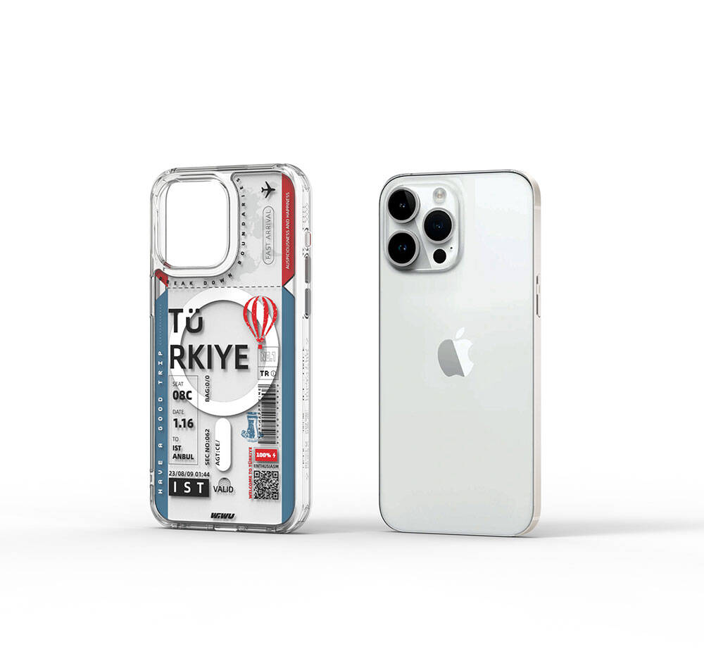 Turkey B Serisi Magsafe uyumlu Bilet Desenli iPhone 15 Pro Max Kılıf