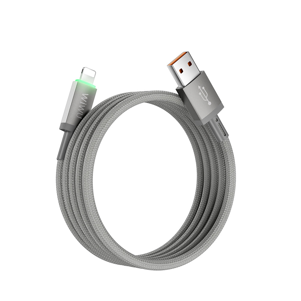 Wi-C081 Maglink Işıklı Magnetik USB-A to Lightning Hızlı Şarj Kablosu 1M
