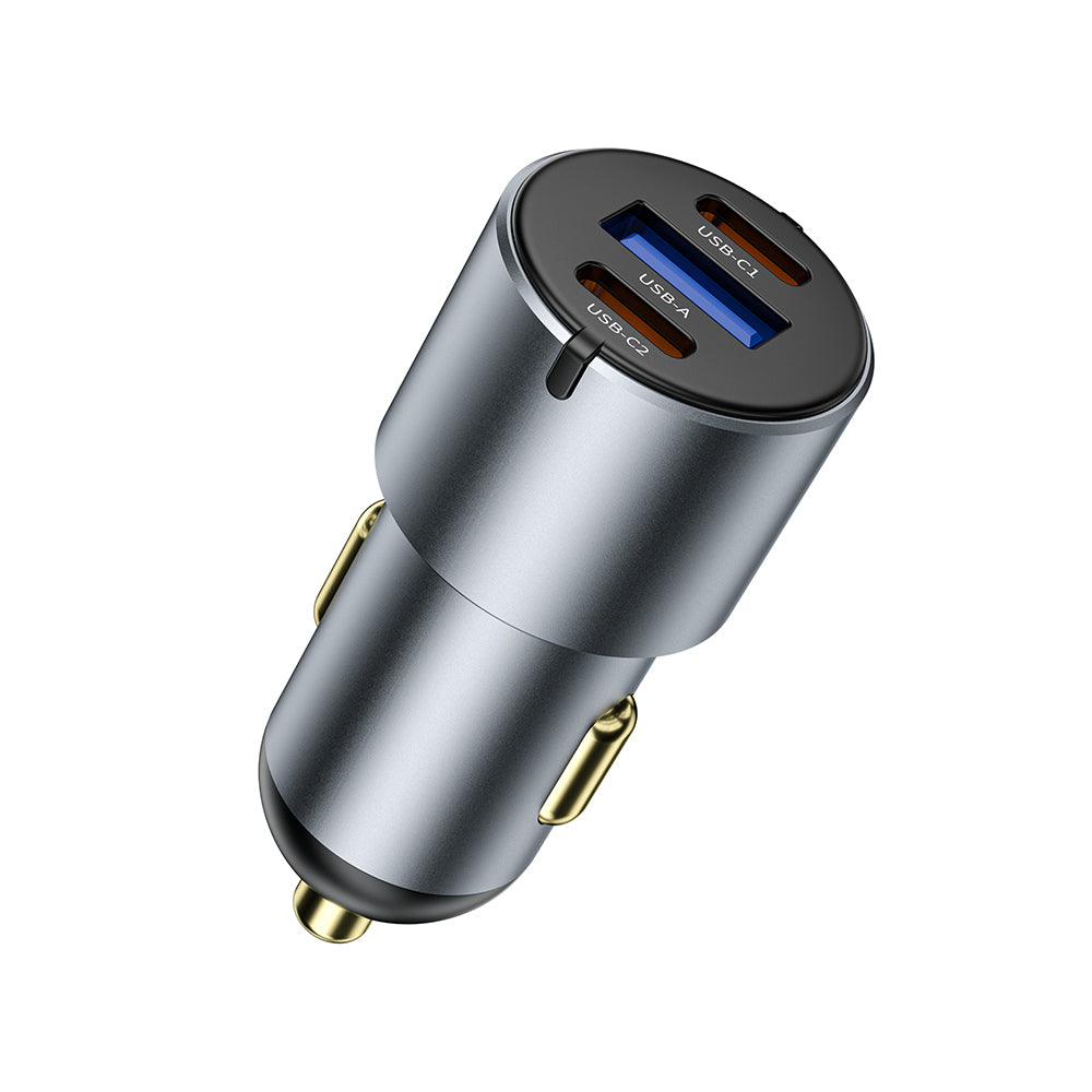 Wi-CC032 Nano Pro 60W Dual Type-C + USB-A Hızlı Şarj Özellikli Araç Şarj Aleti