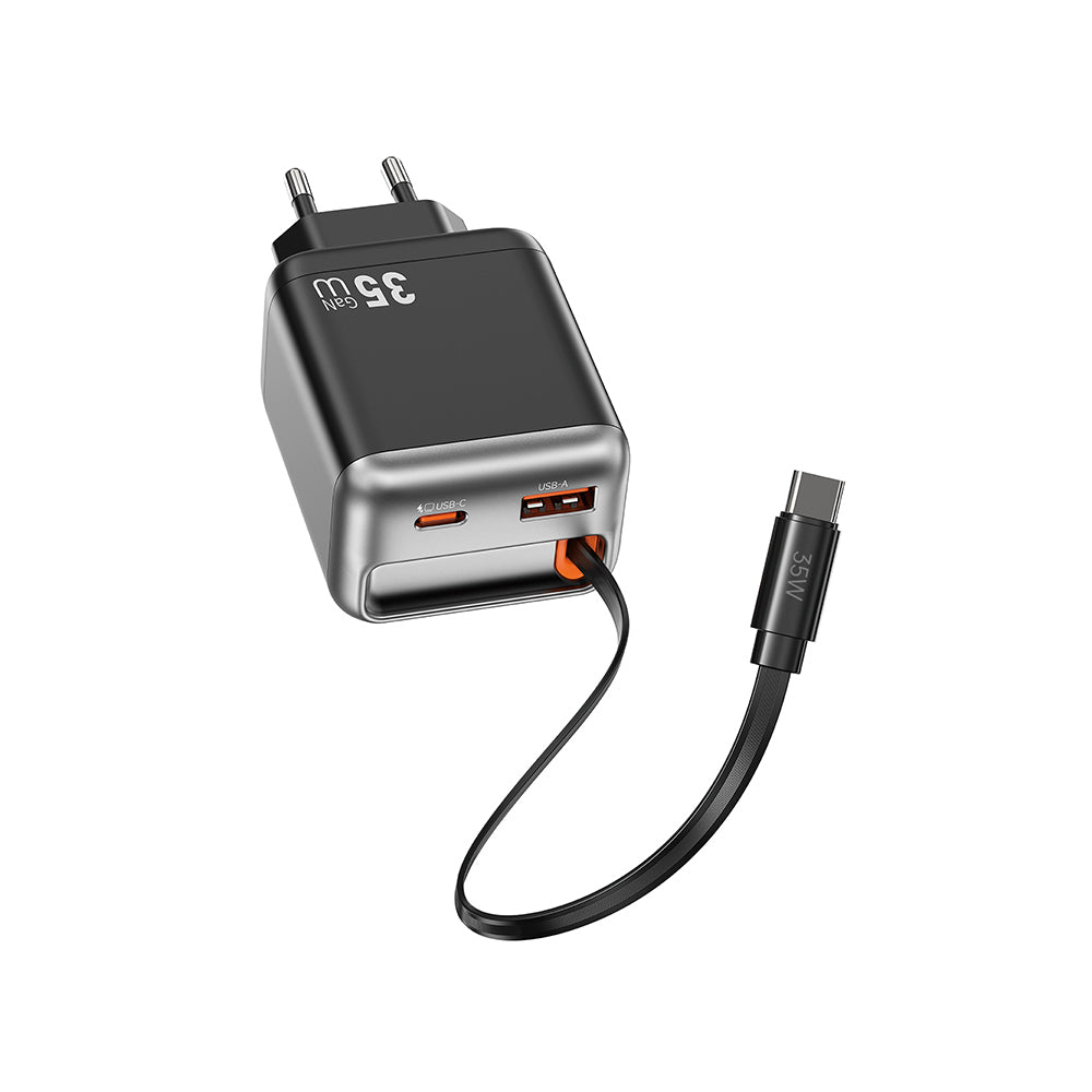 Wi-G029 Helix Serisi GaN Teknolojili PD 35W Type-C Kablolu Hızlı Şarj Seti