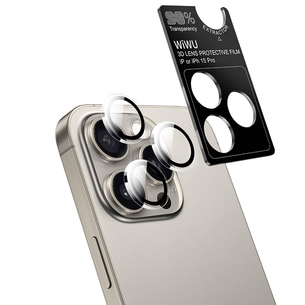 Wi‑IP002 iPhone 15 Pro Max Ekran ve Kamera Lens Koruyucu Set