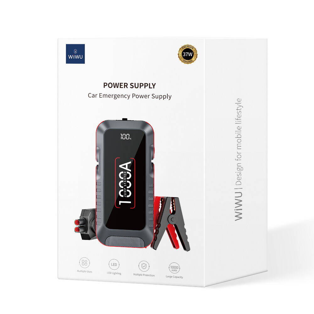 Wi-JS001 LED Işıklı Araç Akü Takviye Güç Kaynağı Powerbank 12V 37W 10000mAh