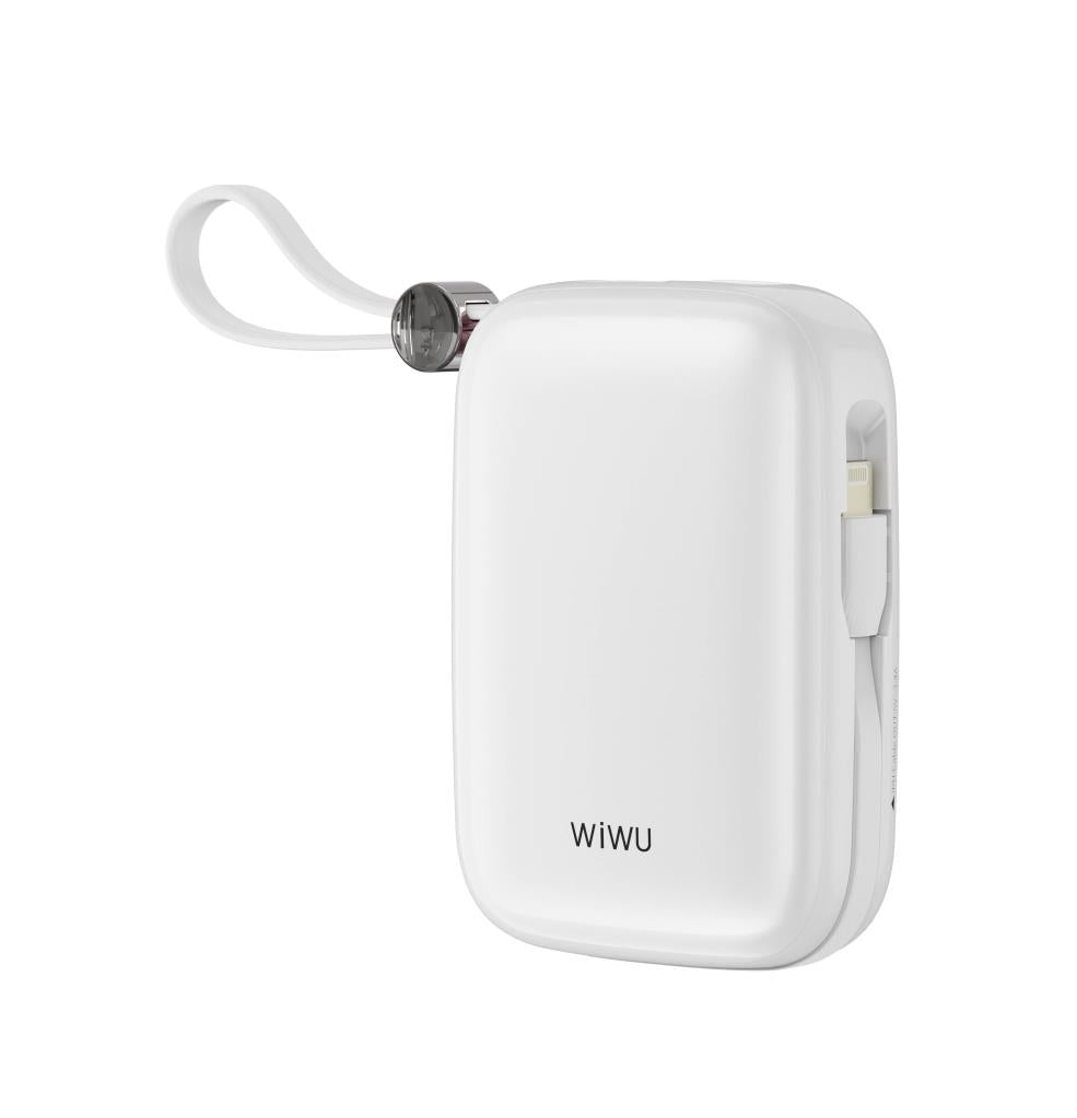 Wi-P042 Monaco Serisi Lightning ve Type-C Kablolu Dijital LED Göstergeli Askılı Powerbank 10000mAh