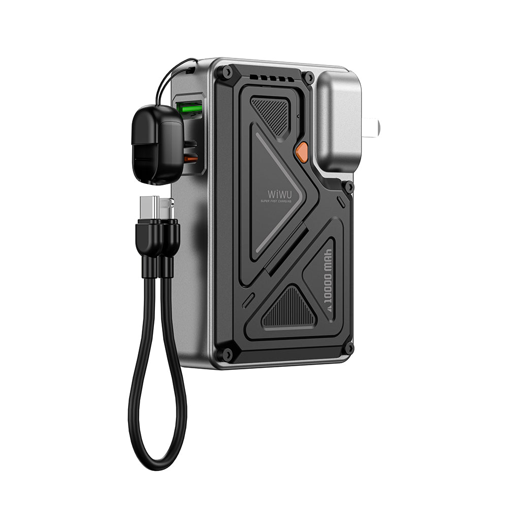 Wi-P057 Knight Serisi Wireless Type-C ve Lightning Kablolu PD Powerbank 35W 10000mAh