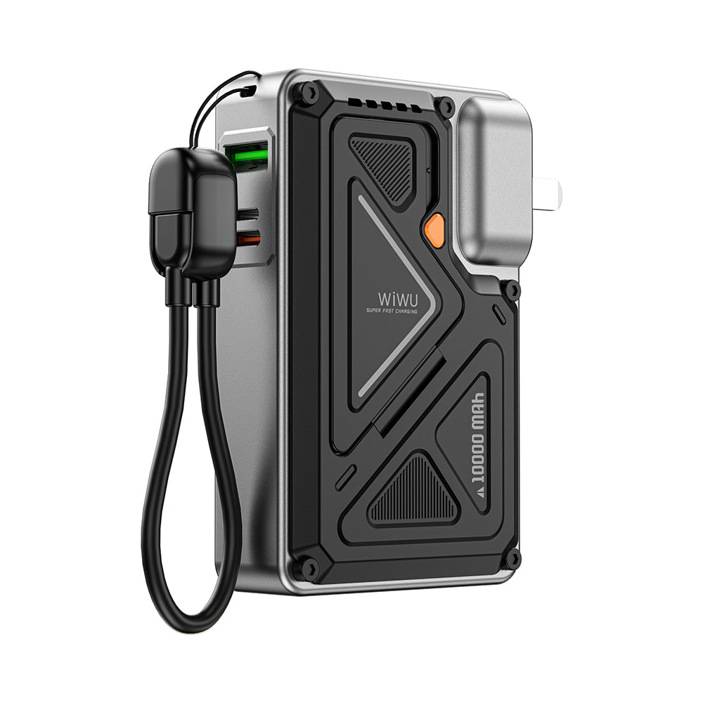 Wi-P057 Knight Serisi Wireless Type-C ve Lightning Kablolu PD Powerbank 35W 10000mAh