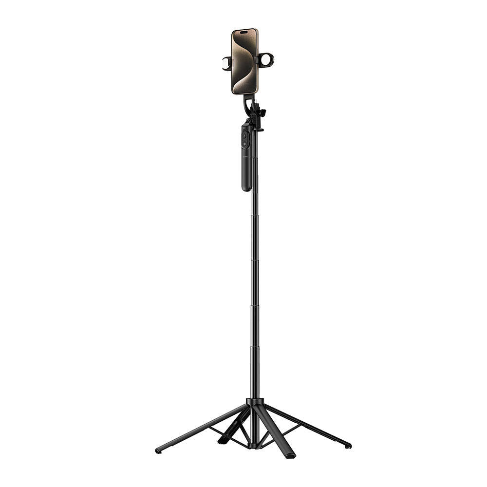 Wi-SE012 Canlı Yayın Dolgu Işıklı Teleskopik Tripod ve Selfie Çubuğu