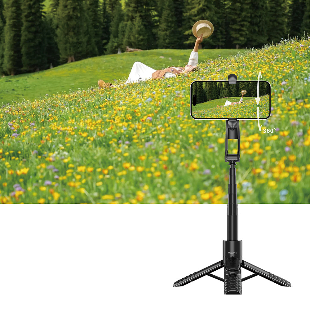 Wi-SE014 Magnetik 360° Dönebilen Kumandalı Selfie Çubuğu ve Tripod
