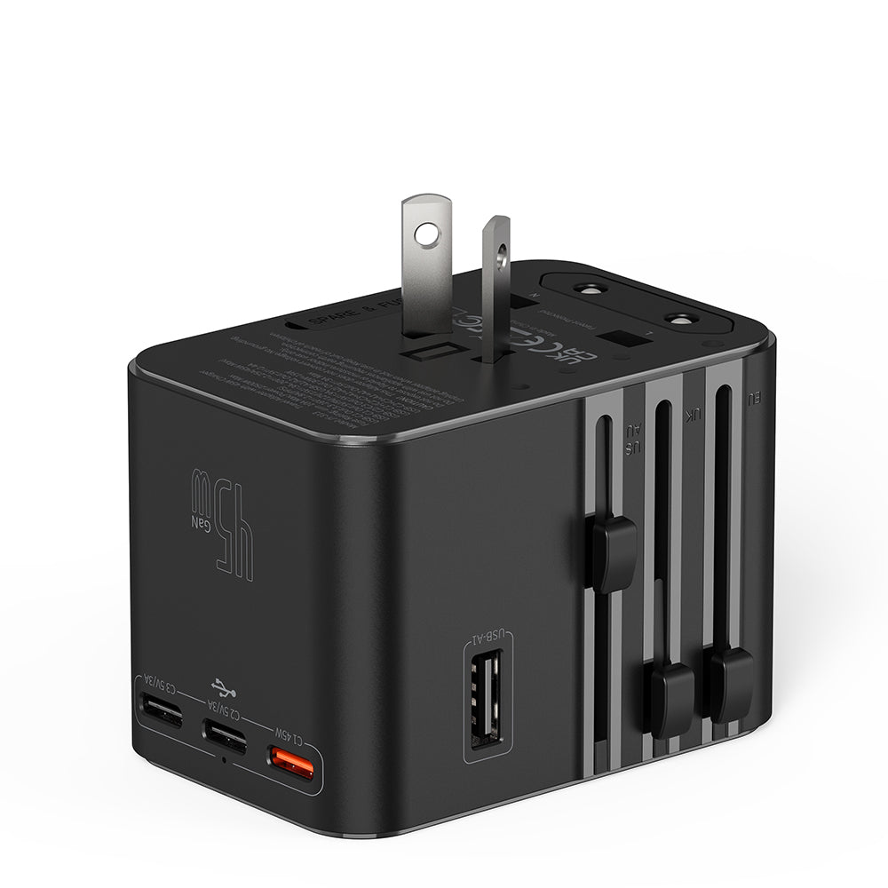 Wi-UA006 TR/US/UK/AU/EU Uyumlu 2500W 45W GaN Universal Seyahat Adaptörü