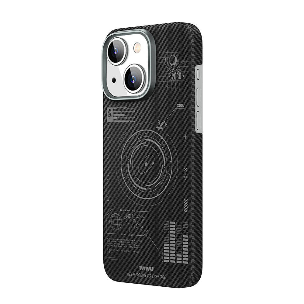 Apple iPhone 15 Plus Kılıf KJZ-017 Karbon Fiber 600D Explore Kevlar Kapak