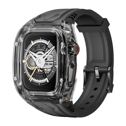 Wi-WB013 Rambo Serisi 2in1 Şeffaf Kasa Apple Watch 44mm Kordon