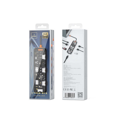 CB008 8in1 Şeffaf Type-C Hub 100W Çoğaltıcı