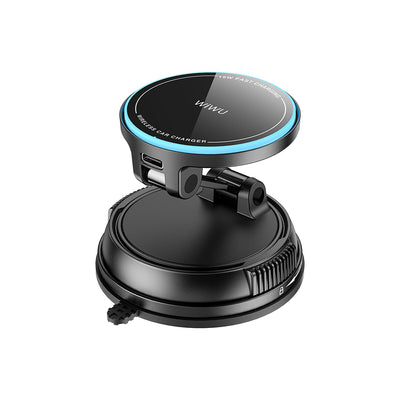 CH-326 Magsafe Uyumlu 360° Dönebilen Vakumlu Araç Telefon Tutucu 15W
