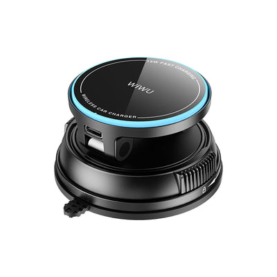 CH-326 Magsafe Uyumlu 360° Dönebilen Vakumlu Araç Telefon Tutucu 15W
