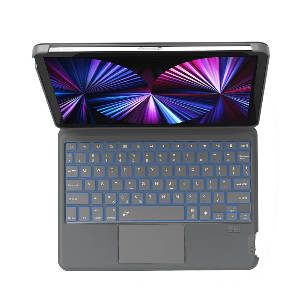 Combo LED Işıklı Magnetik Standlı Klavyeli iPad Kılıfı