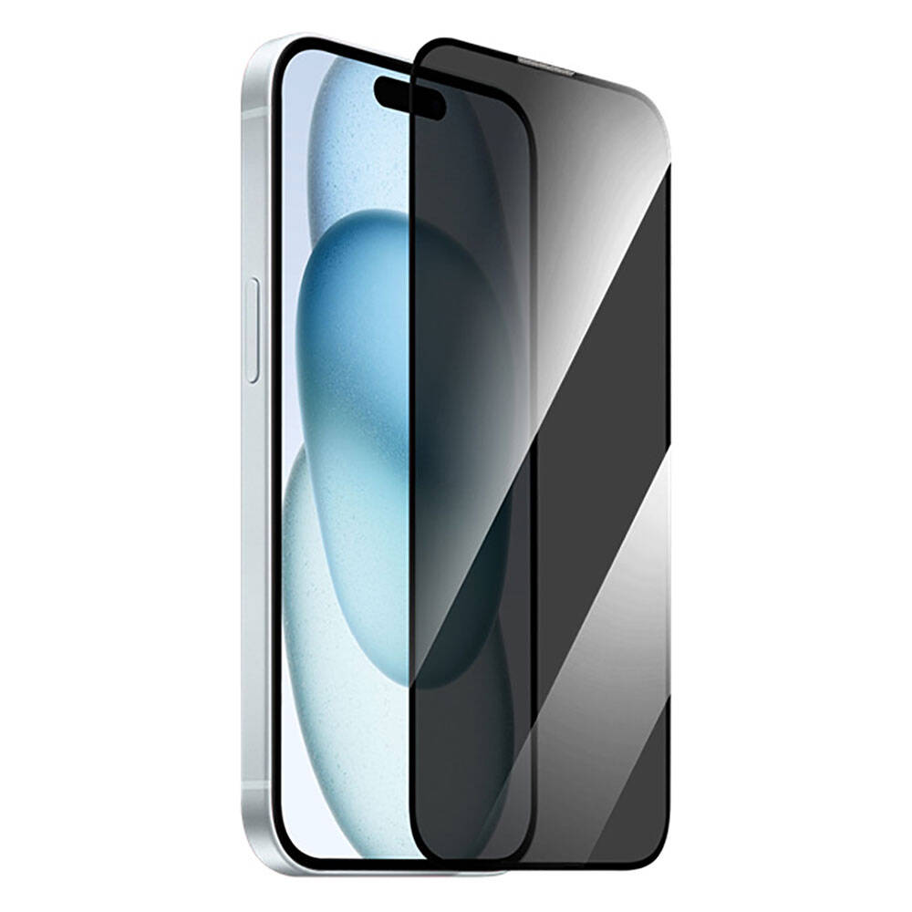 GT-011 Anti-Bakteriyel Privacy iPhone 15 Plus Cam Ekran Koruyucu