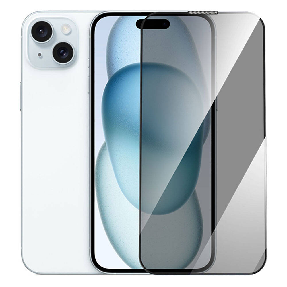 GT-011 Anti-Bakteriyel Privacy iPhone 15 Plus Cam Ekran Koruyucu