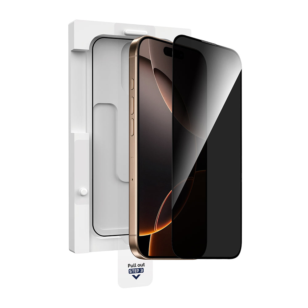 GT-021 Titan Guard iPhone 16 Pro Kolay Uygulamalı Privacy Ekran Koruyucu
