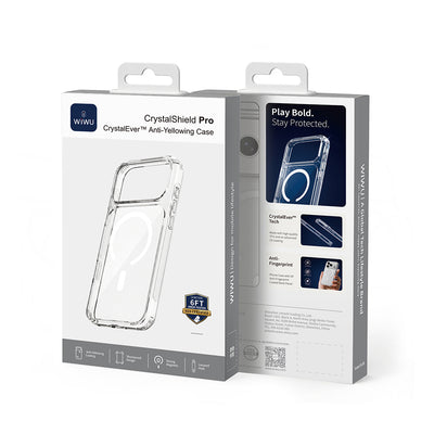 iPhone 17 Pro Max Kılıf CS-202 Crystal Shield Pro M-safe Şarj Özellikli Sararmayan Şeffaf Kapak