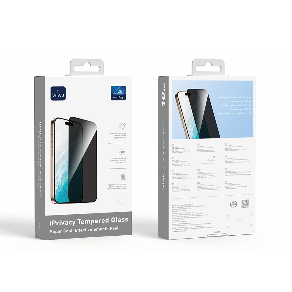 iPhone 18 Pro Max GT-015 iPrivacy Çok Katmanlı Temperli Cam Ekran Koruyucu 10'lu Paket