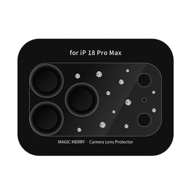 iPhone 18 Pro Max Magic Merry Shimmer Taşlı Kamera Lens Koruyucu