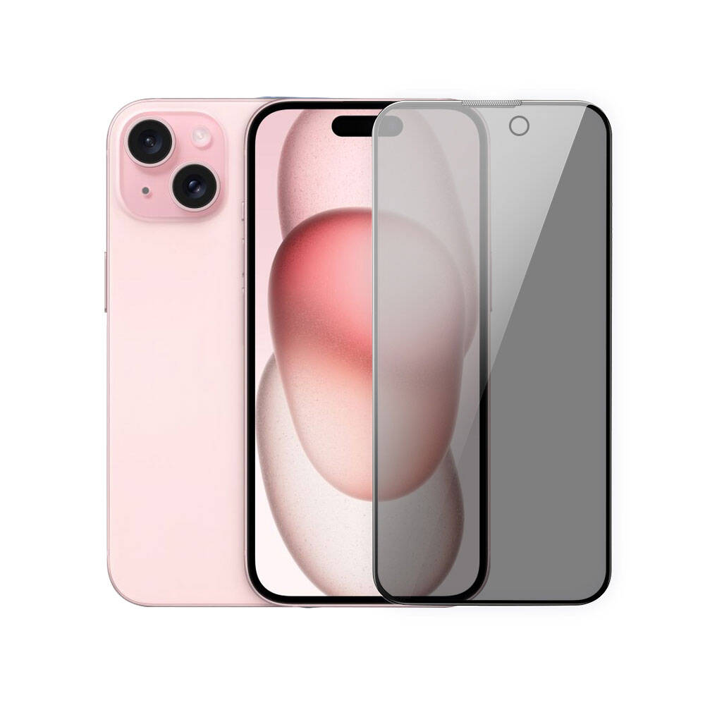 iPrivacy HD Anti-Peep iPhone 15 Plus Ekran Koruyucu