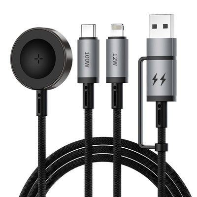 Legend Wi-C050 3in1 USB-A + Type-C to Lightning – Type-C – Akıllı Saat 100W Şarj Kablosu 1.2M