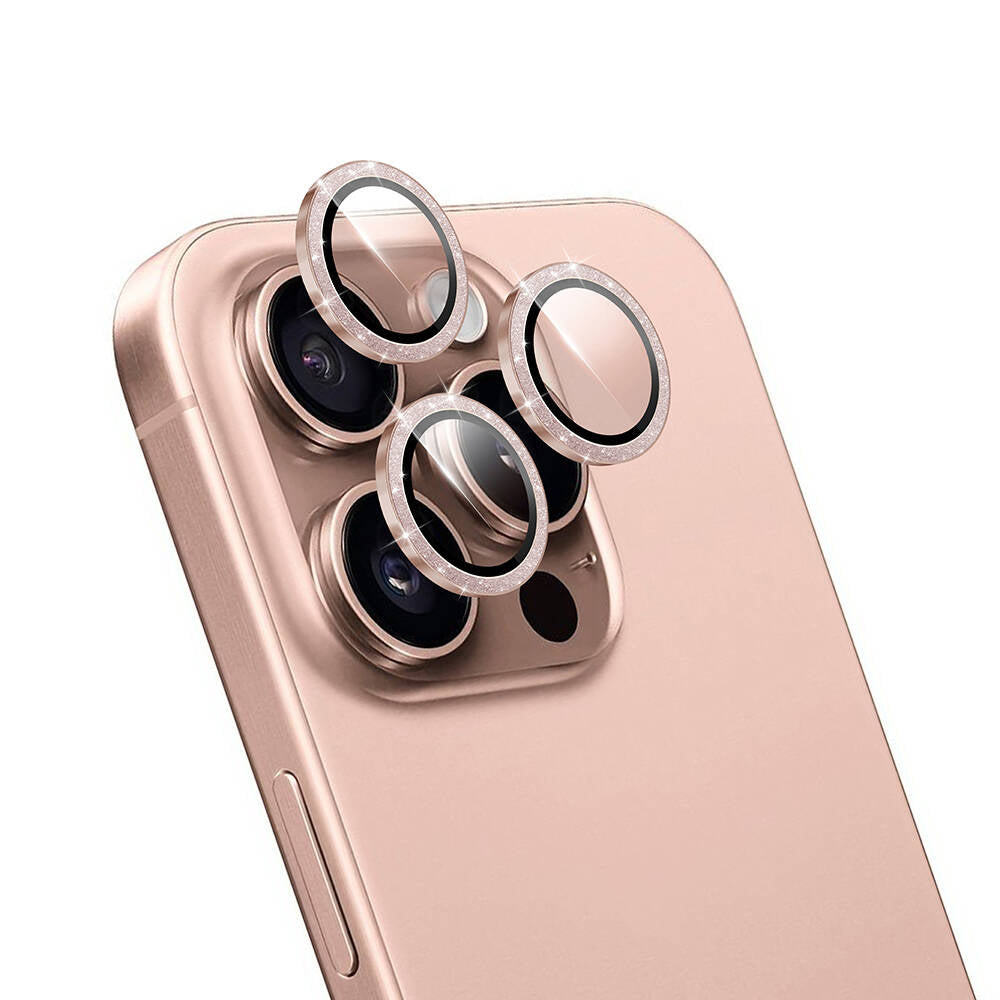 LG-006 Diamond Kolay Uygulamalı iPhone 16 Pro Max Kamera Lens Koruyucu