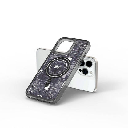 Mecha Circuit H Serisi Magsafe uyumlu Desenli iPhone 15 Pro Kılıf