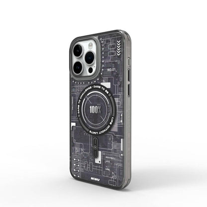 Mecha Circuit H Serisi Magsafe uyumlu Desenli iPhone 15 Pro Max Kılıf